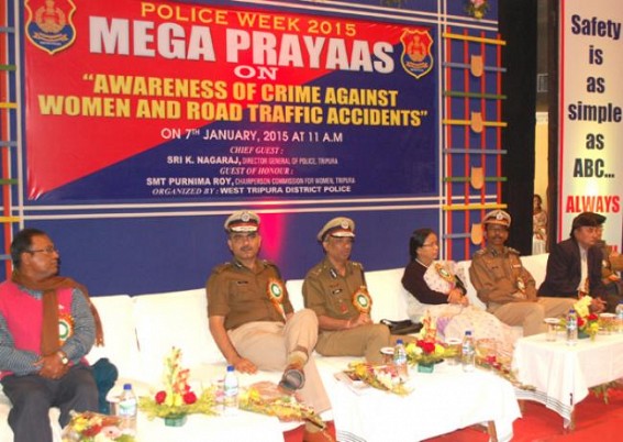 Tripura Police launched CCTNS: Awareness on crime against women and road traffic accident held at Nazrul Kalakshetra Tripura Police launched CCTNS: Awareness on crime against women and road traffic accident held at Nazrul Kalakshetra